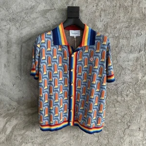 Casablanca Cotton-Feel Printed Knit Shirt