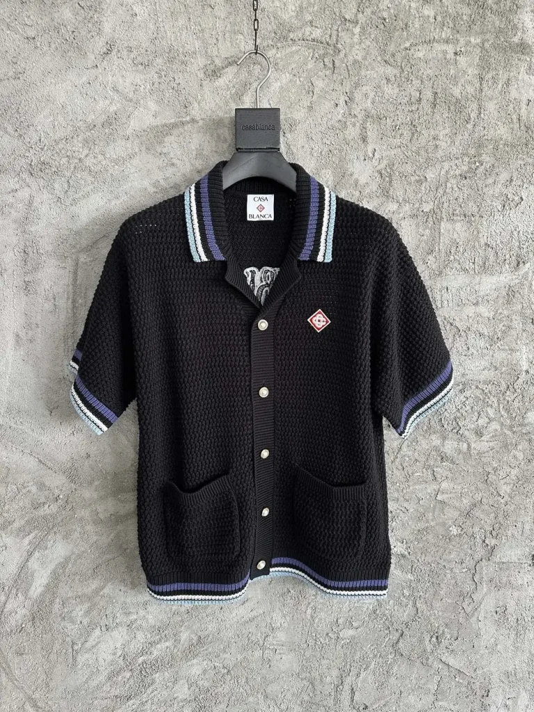 Casablanca 2025SS Cotton Embroidered Knit Shirt #0439