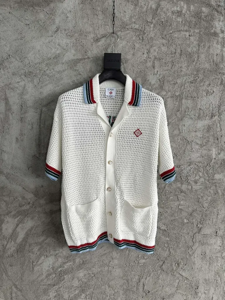 Casablanca 2025SS Cotton Embroidered Knit Shirt #0441