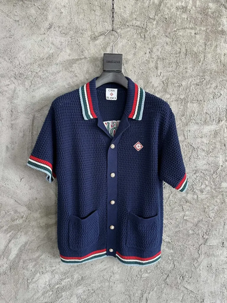 Casablanca 2025SS Cotton Embroidered Knit Shirt #0443