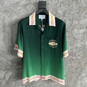 Casablanca Silk-Feel Printed Short Sleeve Shirt