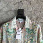 Linen-Feel Printed Short Sleeve Shirt