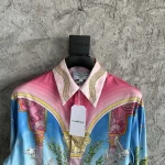 Silk-Feel Printed Long Sleeve Shirt