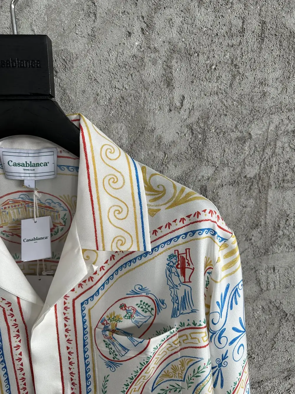 Casablanca Silk-Feel Printed Short Sleeve Shirt - Image 3