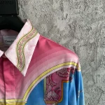 Silk-Feel Printed Long Sleeve Shirt