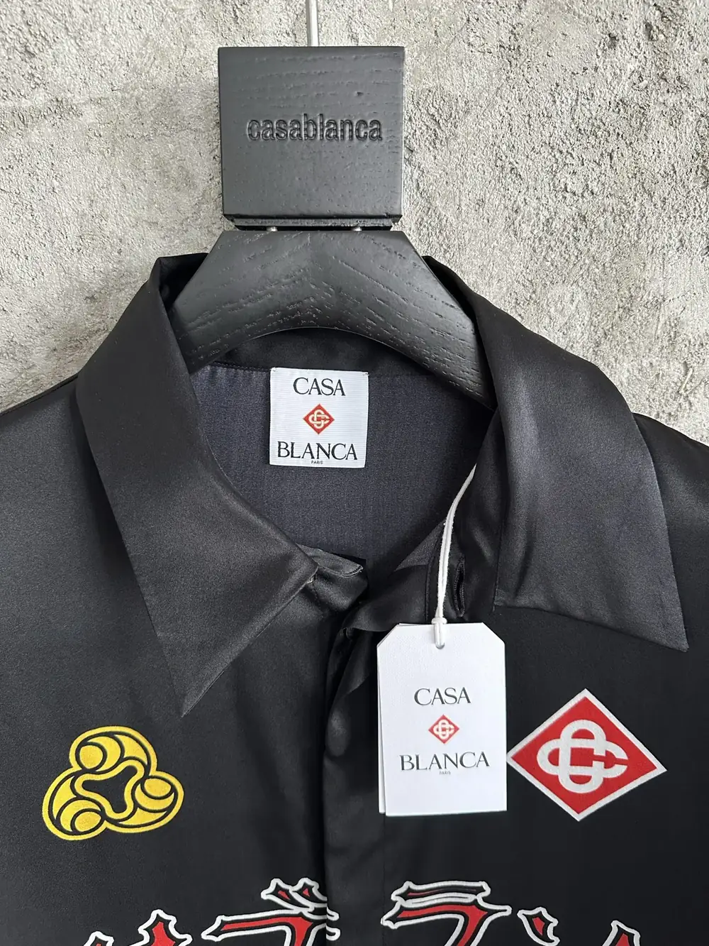 Casablanca Silk-Feel Printed Long Sleeve Shirt - Image 4