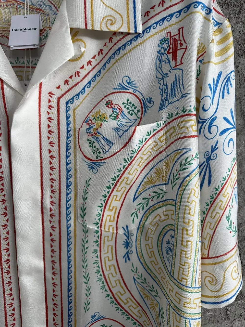 Casablanca Silk-Feel Printed Short Sleeve Shirt - Image 4