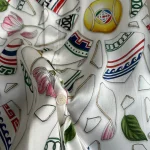 Silk-Feel Printed Short Sleeve Shirt
