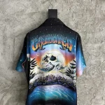 Silk-Feel Printed Short Sleeve Shirt